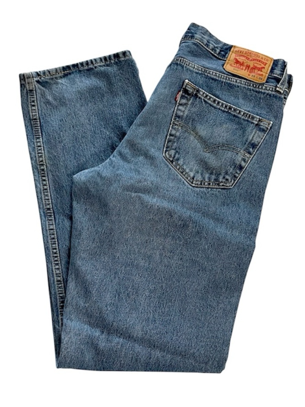 Men’s Levis 550 Jeans 34x36 Straight Relaxed Denim Blue Medium Wash